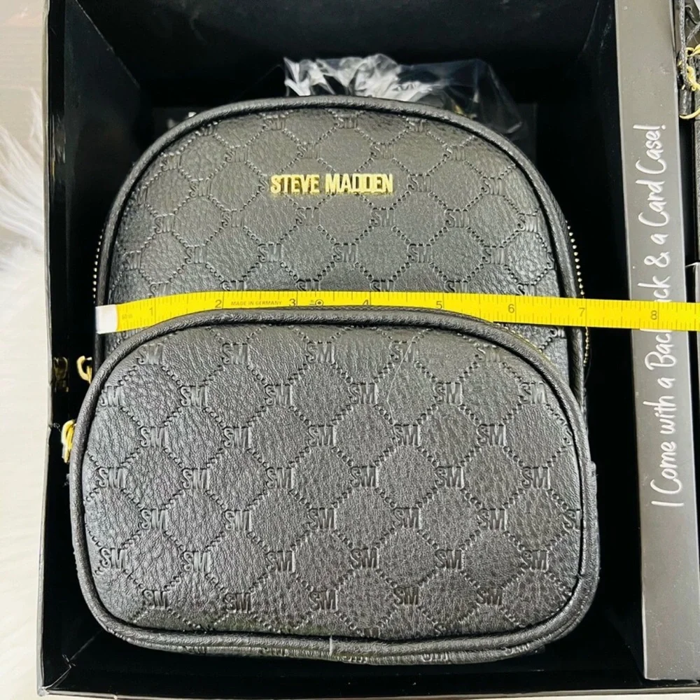 STEVE MADDEN Mini Backpack Key Chain Card Wallet Purse Box Gift Set - Picture 4 of 9